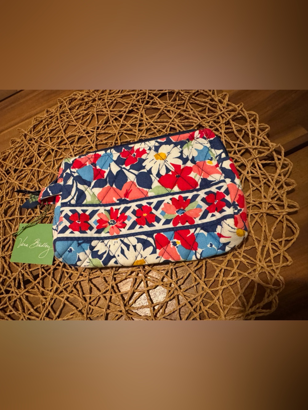 Vera Bradley Quilted Floral Small Cosmetic Pouch NWT